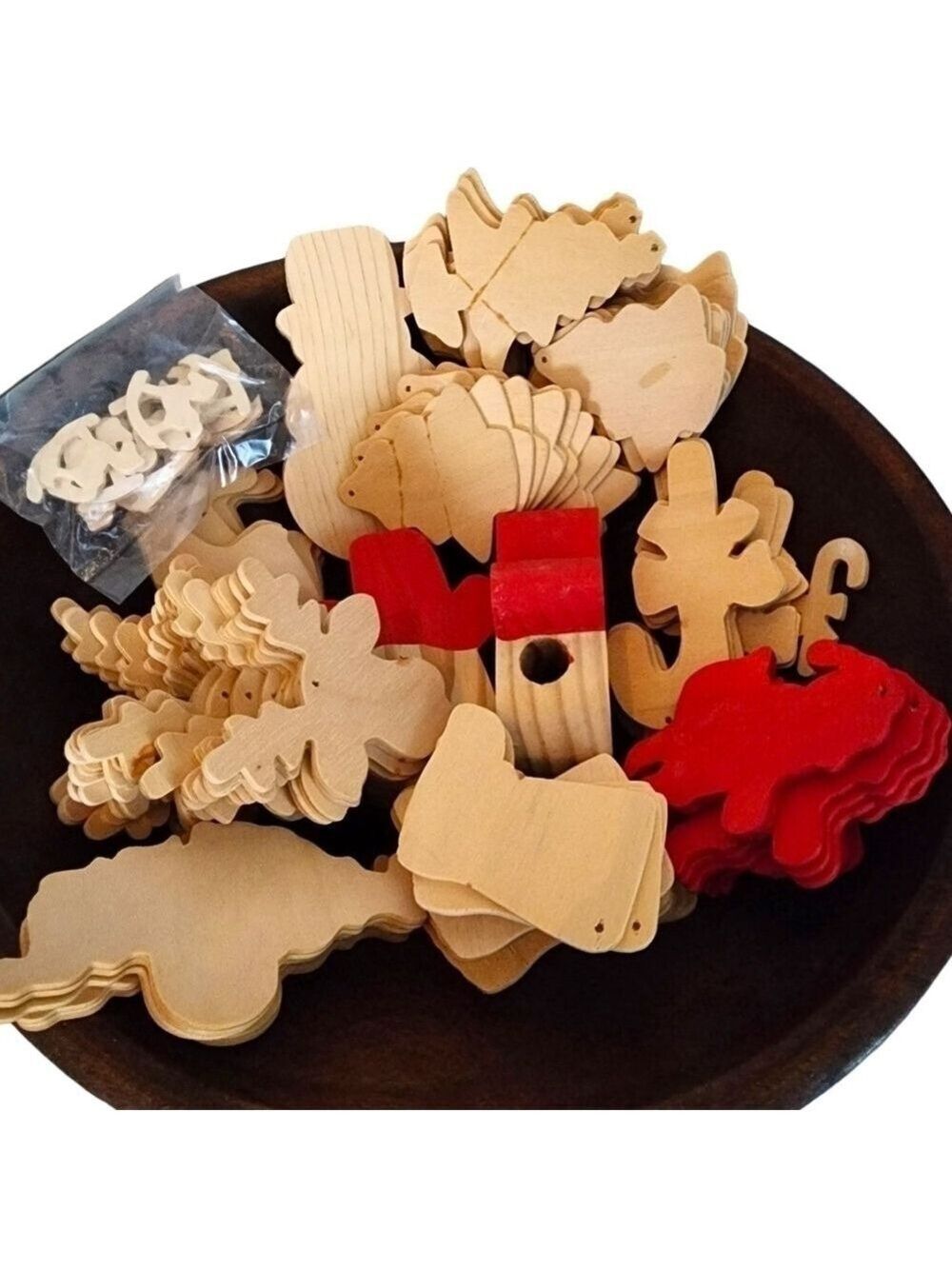 Wood cut unfinished Holiday Christmas shapes blanks Deer Santa Candy Cane Trees